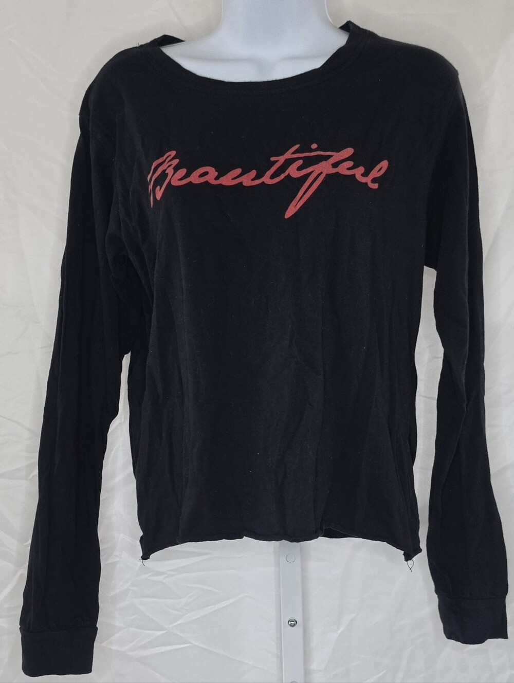 Black Cropped Long Tee